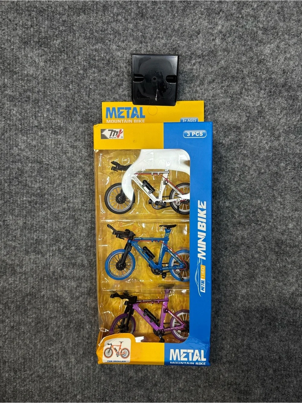 METAL Mini Bike Toy Set - Blue, White, Purple - 3 Pack
